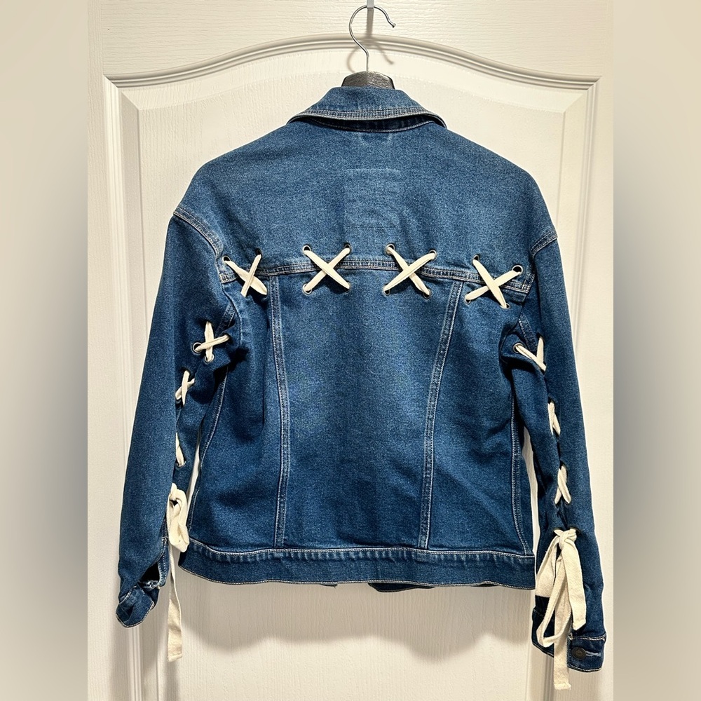 Hollister Women’s Unique Denim Laced and Button Jacket, Size Small